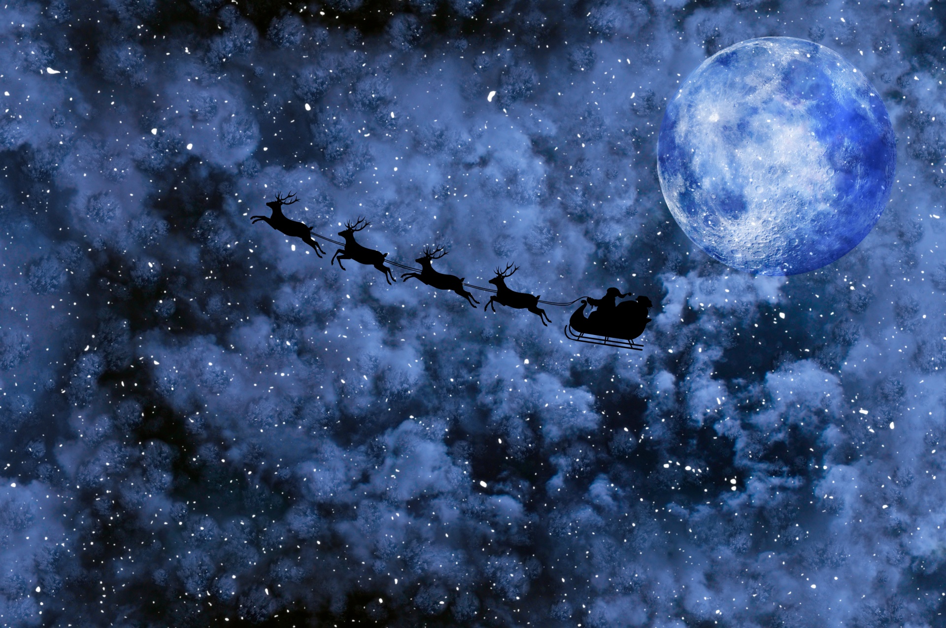 Santa Claus And The Reindeer